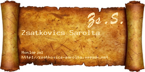 Zsatkovics Sarolta névjegykártya